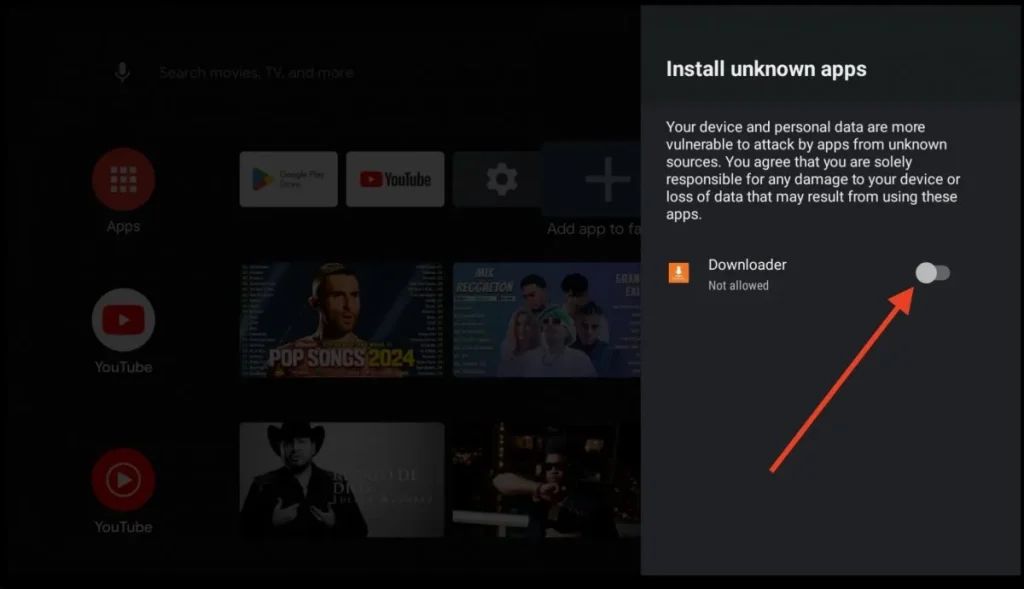 Enable Unknown Sources on Android TV for CloudStream